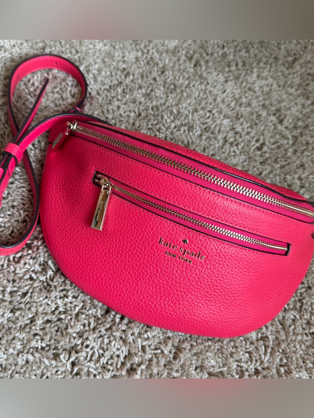 Kate Spade Pebbled Crossbody Belt Bag Hot Pink Fanny Pack